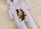 Теплий комплект для новонароджених, принт Ведмедик з кульками, фото 6