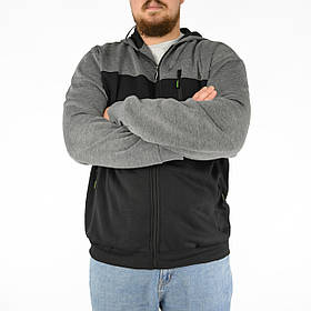 Толстовка чоловіча з капюшоном на блискавці Кофта спортивна трикотажна Сині рукави 4XL