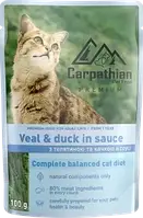 Влажный корм ТМ CarpathianPet Food с телятиной и уткой в соусе, 80г х 24шт ( только блоками по 24 шт)