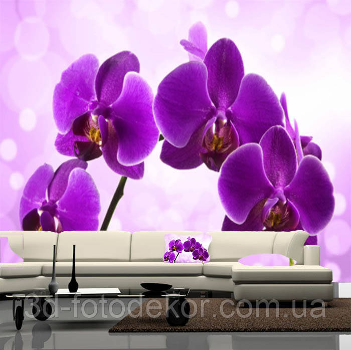 Фото обои "Ветка фиолетовой орхидеи" - Любой размер! Читаем описание! - фото 1 - id-p368586622