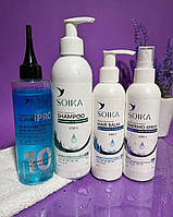 Набір SOIKA 4 в 1: шампунь, бальзам, спрей-термозахист, дзеркальна вода