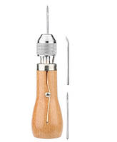 Шило для прошивки шкіри 2 ігли + катушка ниток, ігла для шкіри