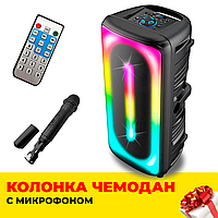 Аккумуляторная портативная Bluetooth колонка караоке чемодан Bass Polska BH 15945 качественная переносная