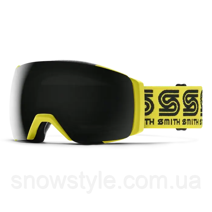 Гірськолижна маска Smith I/O Mag XL Dumplin Bubble 2 Лінзи ChromaPop Sun Black/ChromaPop Storm Yellow Flash, фото 1