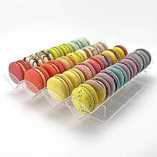 Стелаж для тістечок, підставка для макарунів на 4 комірки по 30см, горизонтальна