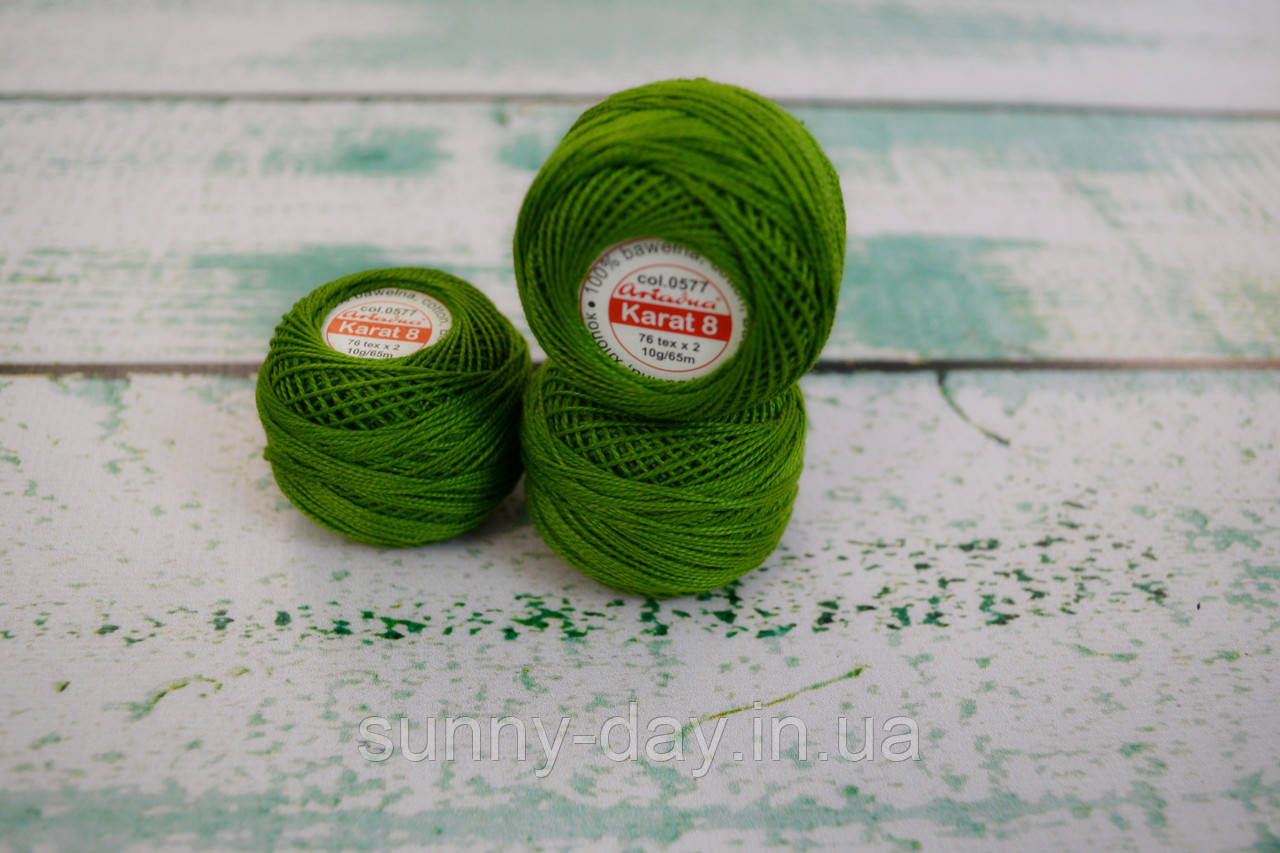 Літня пряжа Ariadna Karat 8 колір - зелений, фото 1