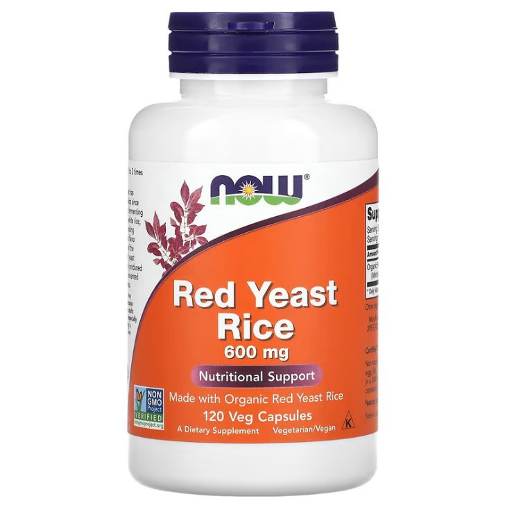 Червоний ферментований рис Red Yeast Rice NOW Foods, 600 мг 120 рослинних капсул