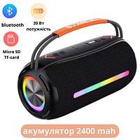 Портативная беспроводная bluetooth колонка AUX BOOMSBOX 360 с USB и подсветкой