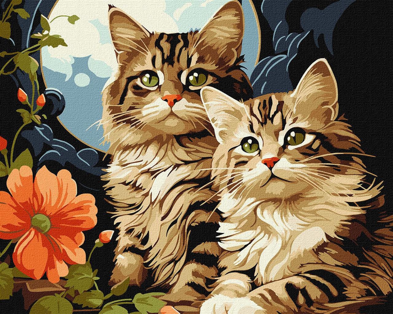 Картина за номерами Чарівні котики  Ідейка 40 х 50 KHO6574