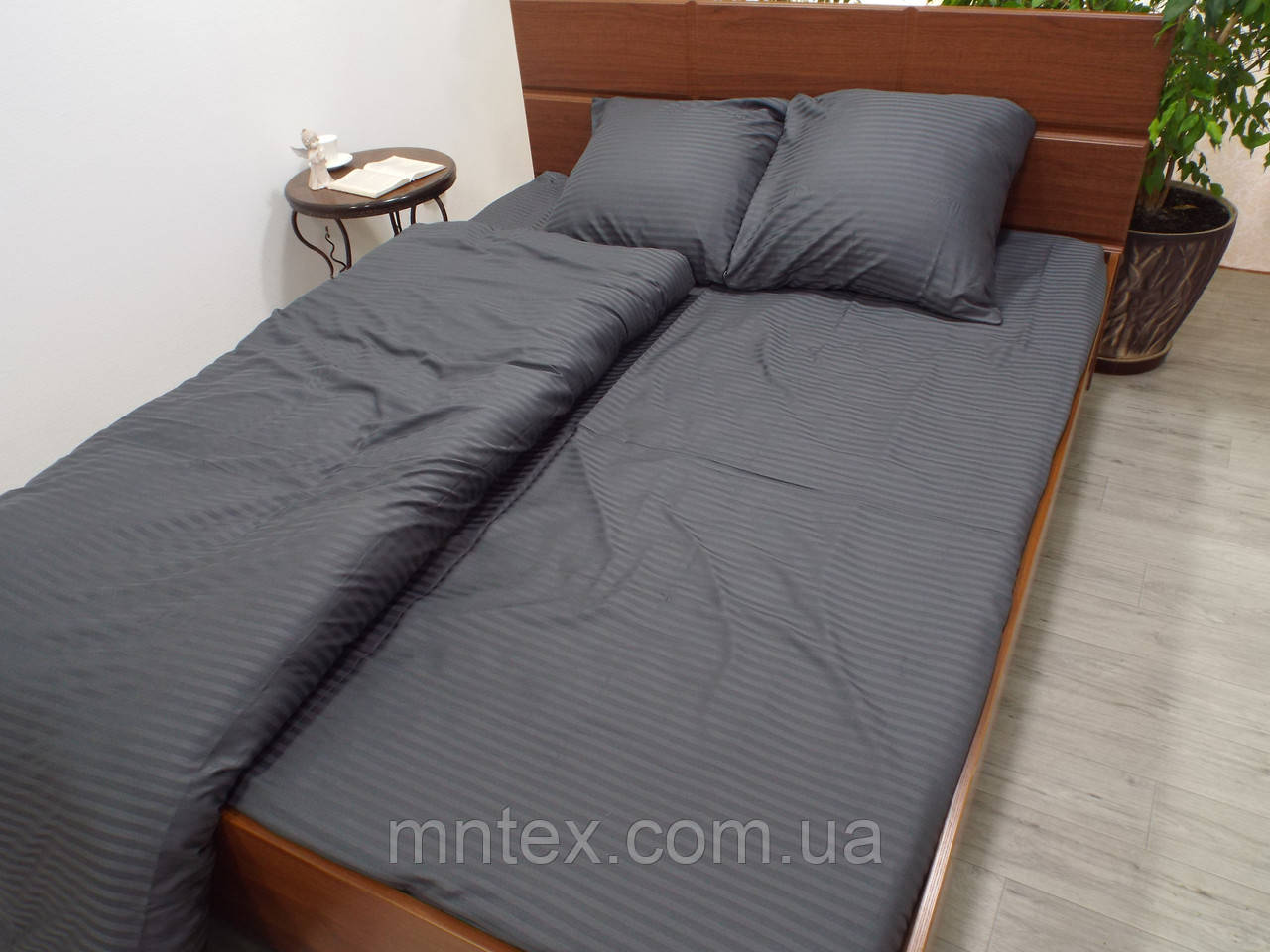 Постільна білизна сатин страйп Граніт