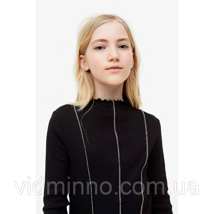 Трикотажна водолазка H&M на дівчинку підлітка р.146-152 - 10-12 років, рубчик, фото 1