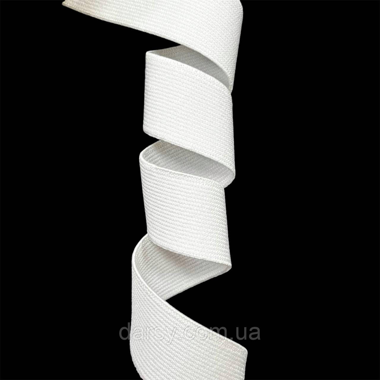 Резинка-стрічка 25 мм біла 24 г тасьма еластична, фото 1
