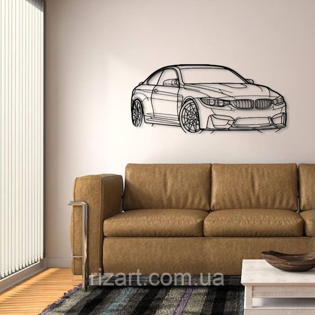 Авто  BMW M4 F82, декор на стіну з металу
