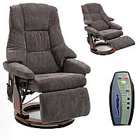 Кресло для отдыха Avko ARMH 003 c массажем и подогревом с подставкой для ног темно-серое