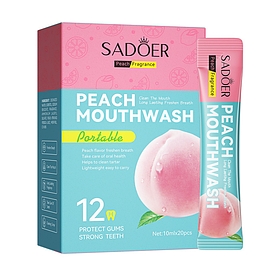 Освежающий ополаскиватель для полости рта с ароматом персика в стике Sadoer, 20шт*10 мл.
