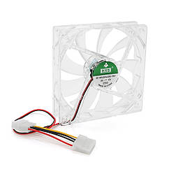 DR Кулер корпусний 12025 DC sleeve fan 4pin - 120*120*25 мм, 12V/0,15A, 1900об/хв, Green