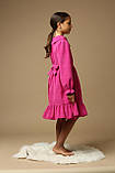 Дитяче плаття Мадлен, мікро вельвет, колір фуксія рожевий для дівчинки 5 6 7 років, розмір 116, фото 2