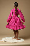 Дитяче плаття Мадлен, мікро вельвет, колір фуксія рожевий для дівчинки 5 6 7 років, розмір 116, фото 3