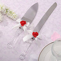 Ніж і лопатка для торта з бантиками