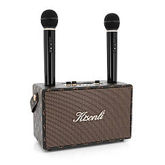DR Колонка Kisonli G101 Bluetooth 5.0,Two microphone, 2х15W, 2400mAh, USB, DC: 5V/1A, BOX, Brown, Q8