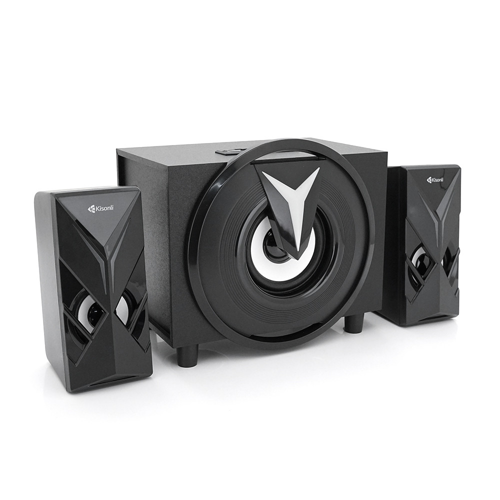 DR Колонки Kisonli TM-1000U, 5W+2x3W, USB/TF/BT/FM/AUX/LED light, із сабвуфером, DC: 5V, Black, BOX, Q8