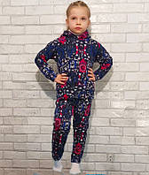 Детский теплый цветной костюм худи оптом с длинным рукавом и капюшоном штаны с карманами р.30 32 34