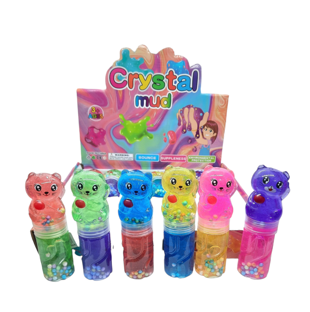 Слайм,  жуйка для рук подвійна Кішка 13 см., фото 1