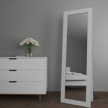 Дзеркало в білій рамі 176х56 стильне в широкій рамі, дзеркало підлогове велике на повний зріст в приходжу