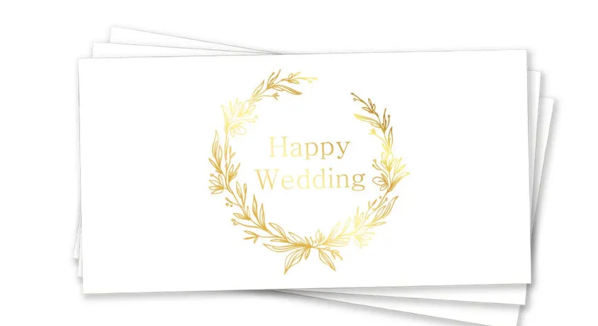 Конверт для грошей "Happy Wedding", золоте тиснення