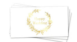 Конверт для грошей "Happy Wedding", золоте тиснення