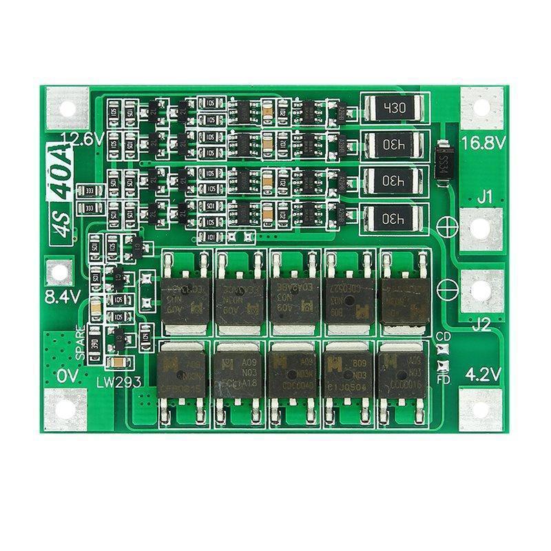 BMS 4s 40a (16.8v) Контроллер заряду з балансуванням Li-ion 18650