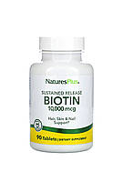 Nature's plus, biotin, Биотин, біотин, тривале вивільнення, 10 000 мг, 90 таблеток