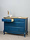 Комод синій "Моне" з натурального дерева з дубовою кришкою та фурнітурою Blum, фото 3
