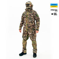 Зимний Тактический костюм Softshell с защитой. Multicam