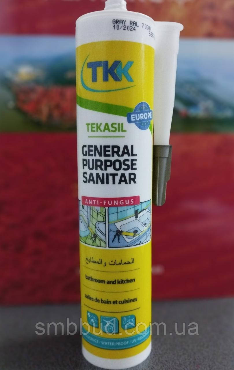 Герметик силіконовий TKK TEKASIL GENERAL сірий 280 ml RAl 7030, фото 1