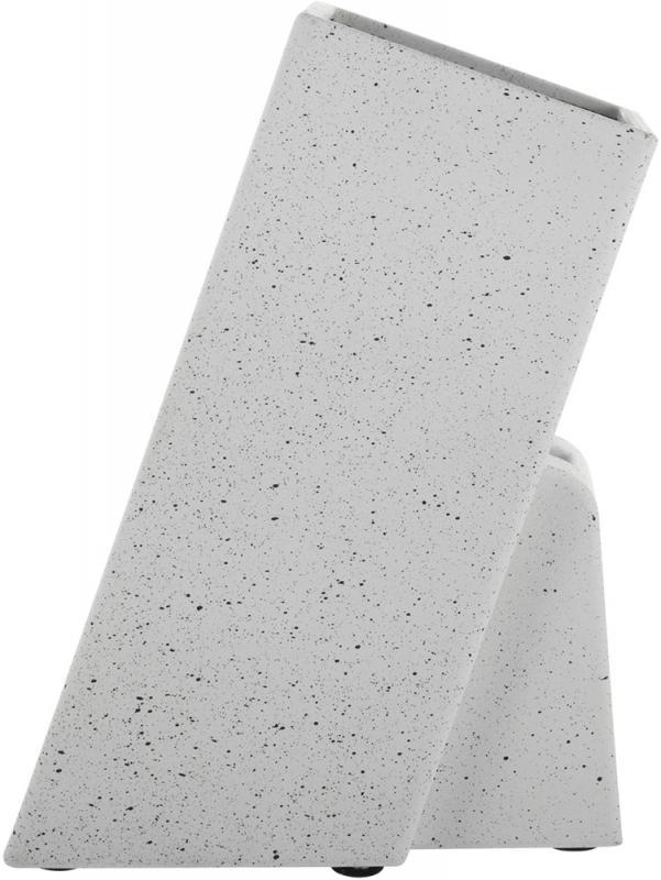 Подставка-колода для ножей Kamille Brash Stand 26см, белый гранит с наполнителем ATE - фото 5 - id-p2052268987