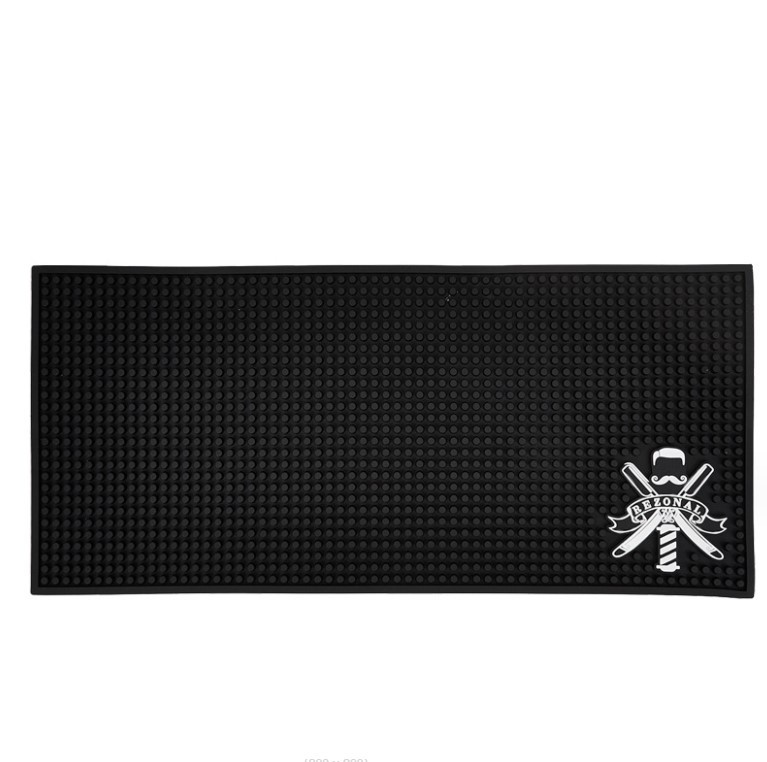 Перукарський термостійкий гумовий килимок Hots Professional для плойки або випрямляча, 45*20 см, чорний