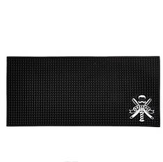 Перукарський термостійкий гумовий килимок Hots Professional для плойки або випрямляча, 45*20 см, чорний