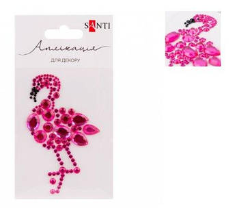 Аплікація SANTI зі страз самоклеючих "Фламінго" 6х10 см 743026 G-Rich