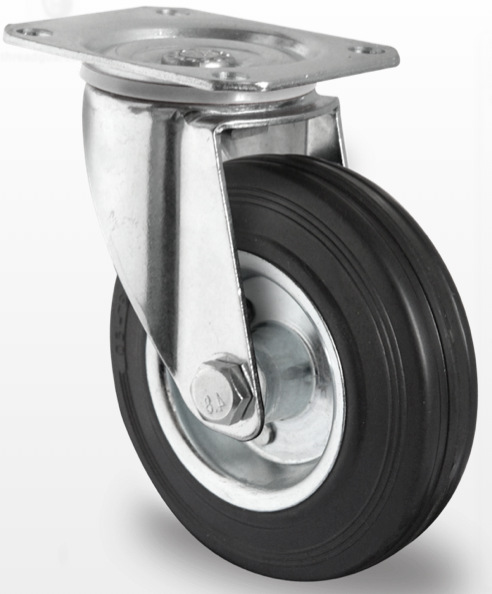 Обертальне колесо діаметром 80 мм із стандартної чорної гуми