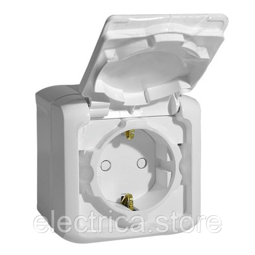 Forix Розетка із заземленням та шторками IP44 білий 782373, фото 1