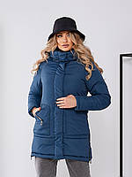 Женская непромокаемая куртка, евро зима. батал ст. 509 синий