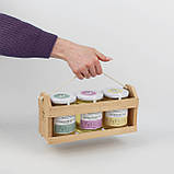 Дерев’яна коробочка для меду "Ящик під мед" - Коробка для упаковки подарункового набору меду 3 баночки, фото 2