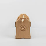 Дерев’яна коробочка для меду "Ящик під мед" - Коробка для упаковки подарункового набору меду 3 баночки, фото 7