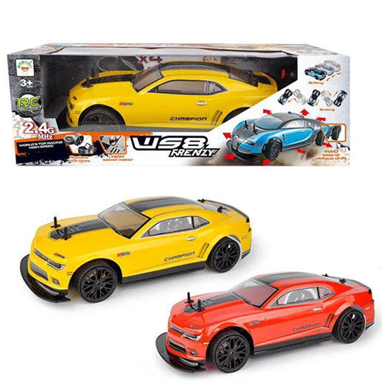 Машина на радіокеруванні (2 кольори, акумулятор 7.3 V, пульт на батарейках, шини, що замінюються) 1347-2 A, фото 1