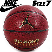 Мяч баскетбольный спортивный игровой мяч для баскетбола Nike Jordan Diamond Outdoor 8p Deflated, размер №7