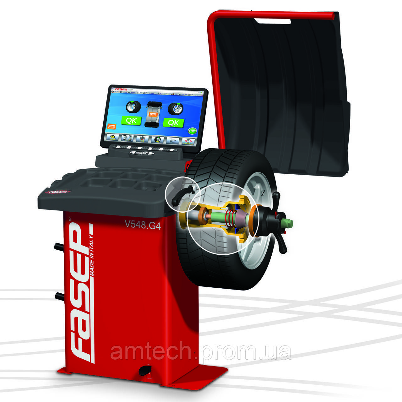 Комплект FASEP Италия - шиномонтажный станок автомат RASE2124 до 25" и балансировочный станок V548 с 19"LCD - фото 7 - id-p2051049588