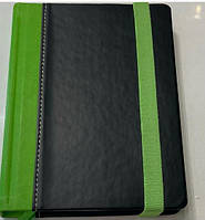 Блокнот Like U в линию черный с зеленым B6 Pro на резинке кремовый блок