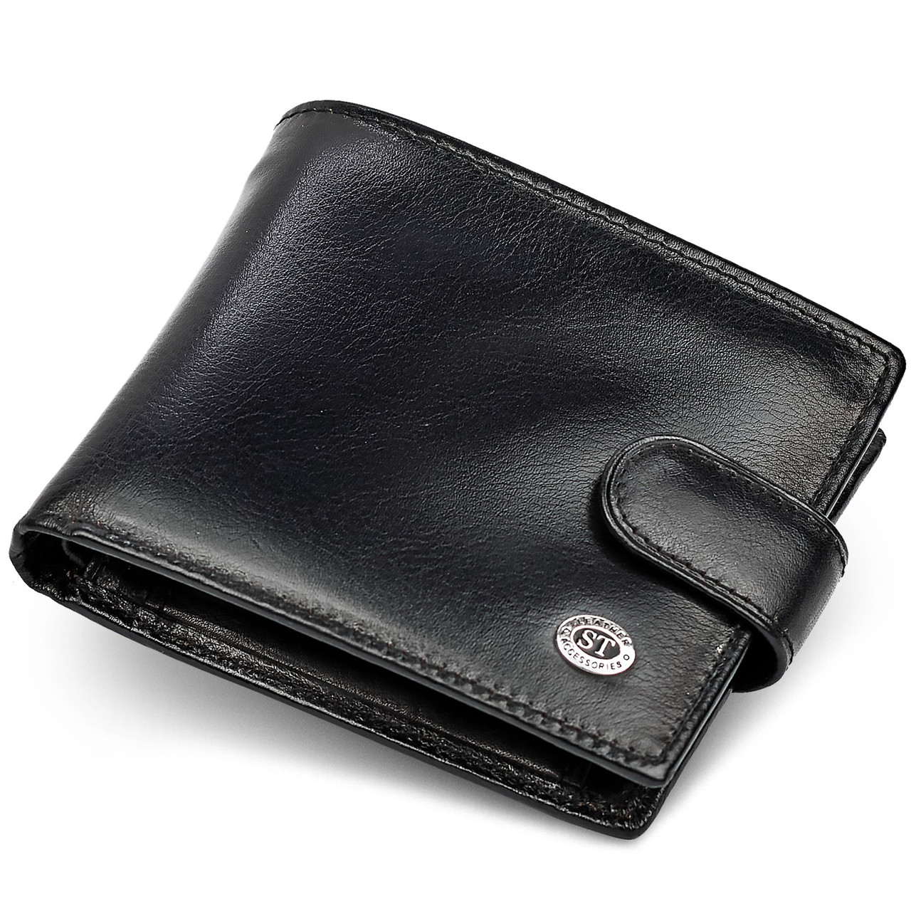 Чоловіче портмоне з натуральної шкіри ST Leather В104 Чорний, фото 1