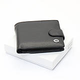 Чорне чоловіче портмоне з натуральної шкіри з фіксацією ST Leather ST103, фото 2